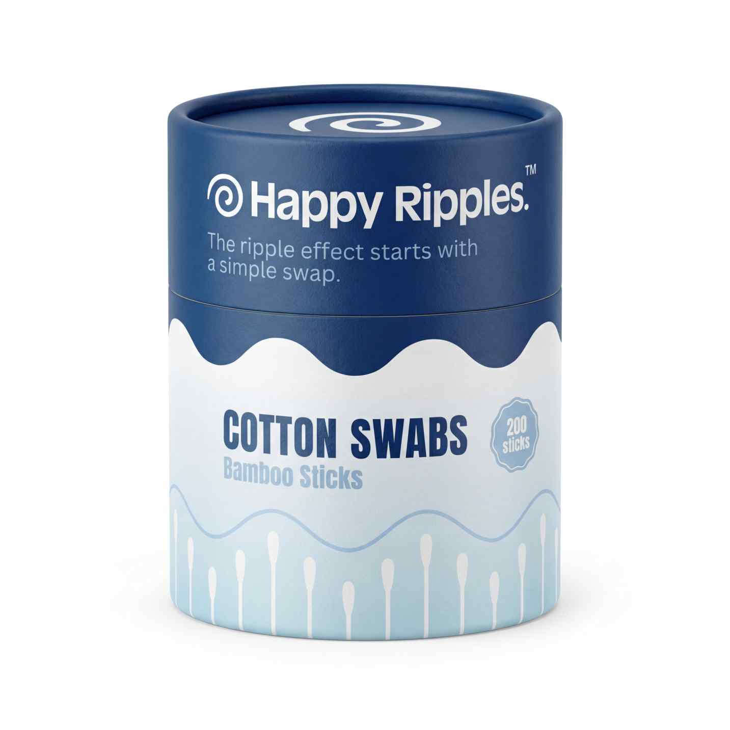 Sustainable cotton swabs with bamboo sticks in eco-friendly jar