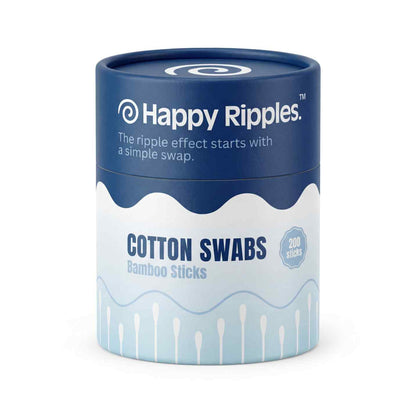 Sustainable cotton swabs with bamboo sticks in eco-friendly jar