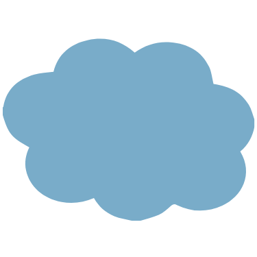 Happy Ripples blue cloud shape graphic on transparent background for soft website design and brand styling
