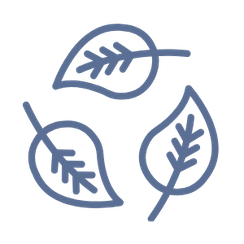 Happy Ripples natural leaves icon on transparent background for eco friendly website design and brand styling