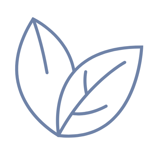 Happy Ripples plant based leaves icon on transparent background for eco friendly website design and brand styling