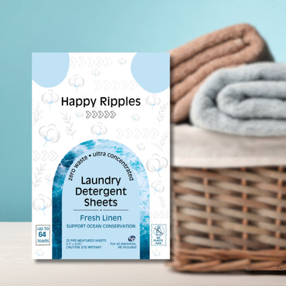 Eco-friendly laundry strips with soft pastel packaging